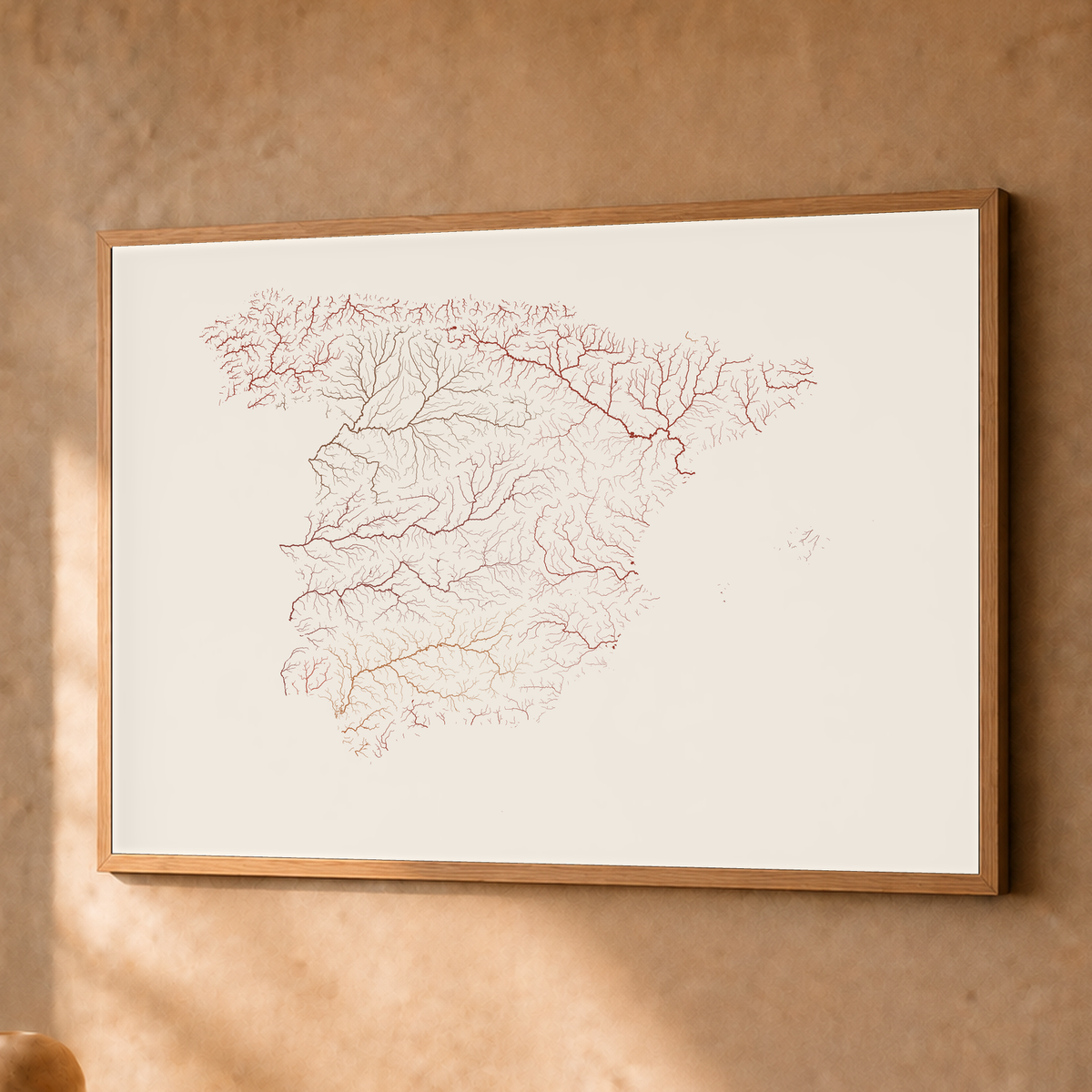 Beautiful Rivers — Espanha — Terracota e areia, Fine art emoldurado · 45 × 60 cm, Natural · Sem margem