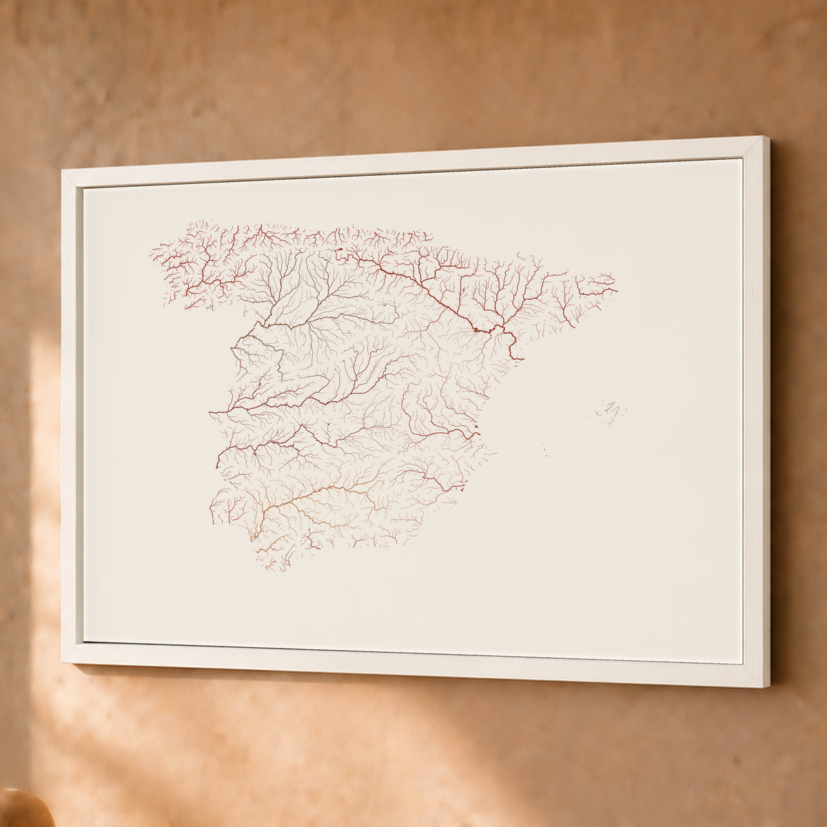 Beautiful Rivers — Espanha — Terracota e areia, Fine art emoldurado · 45 × 60 cm, Branco · Sem margem