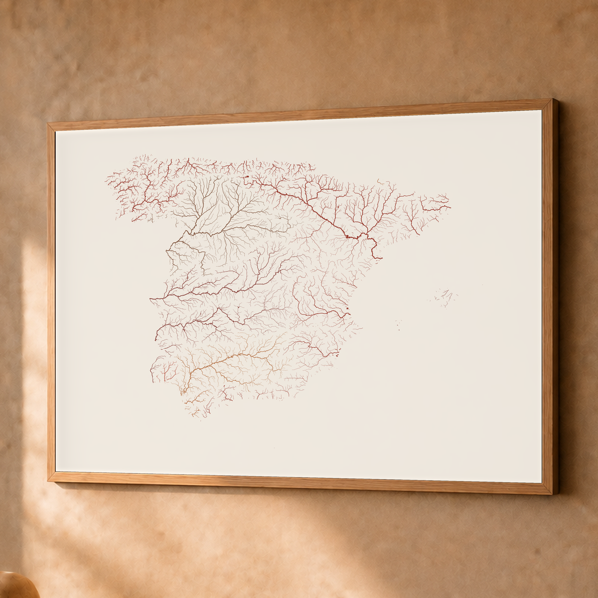 Beautiful Rivers — Espanha — Terracota e areia, Fine art emoldurado · 60 × 80 cm, Natural · Sem margem