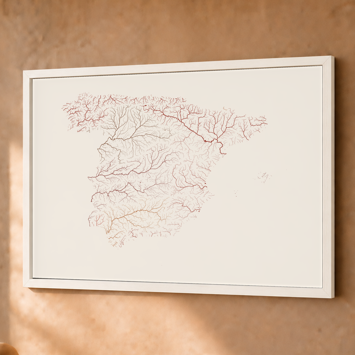 Beautiful Rivers — Espanha — Terracota e areia, Fine art emoldurado · 60 × 80 cm, Branco · Sem margem