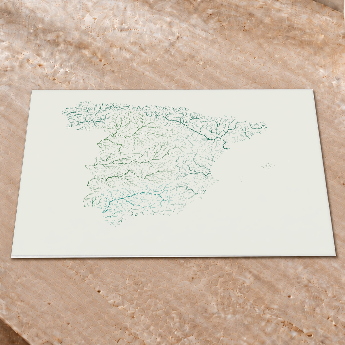 Beautiful Rivers — Espanha — Verde jade e porcelana, Impressão fine art · 45 × 60 cm, Sem margem