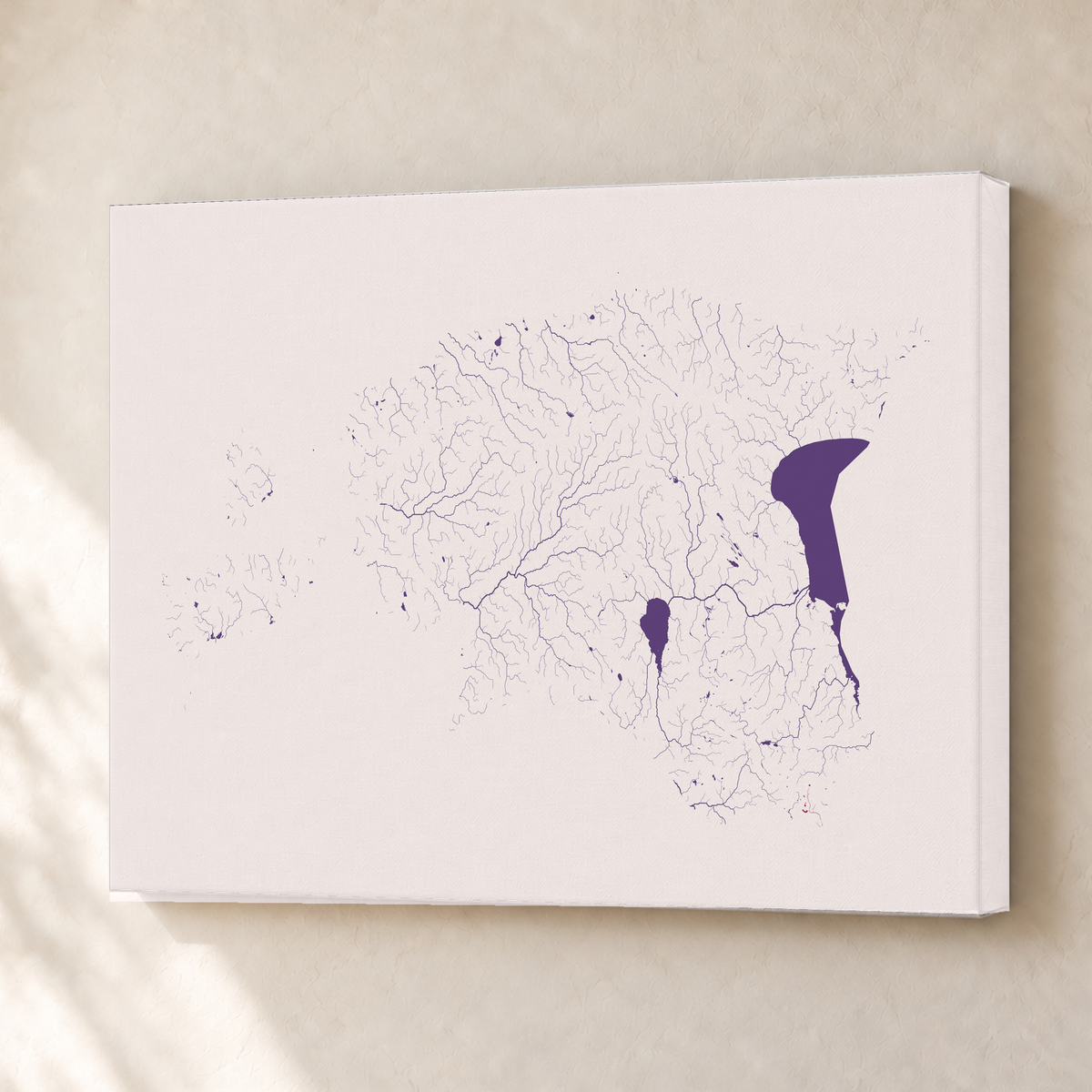 Beautiful Rivers — Estónia — Ameixa e rosé, Canvas · 30 × 40 cm, Sem margem
