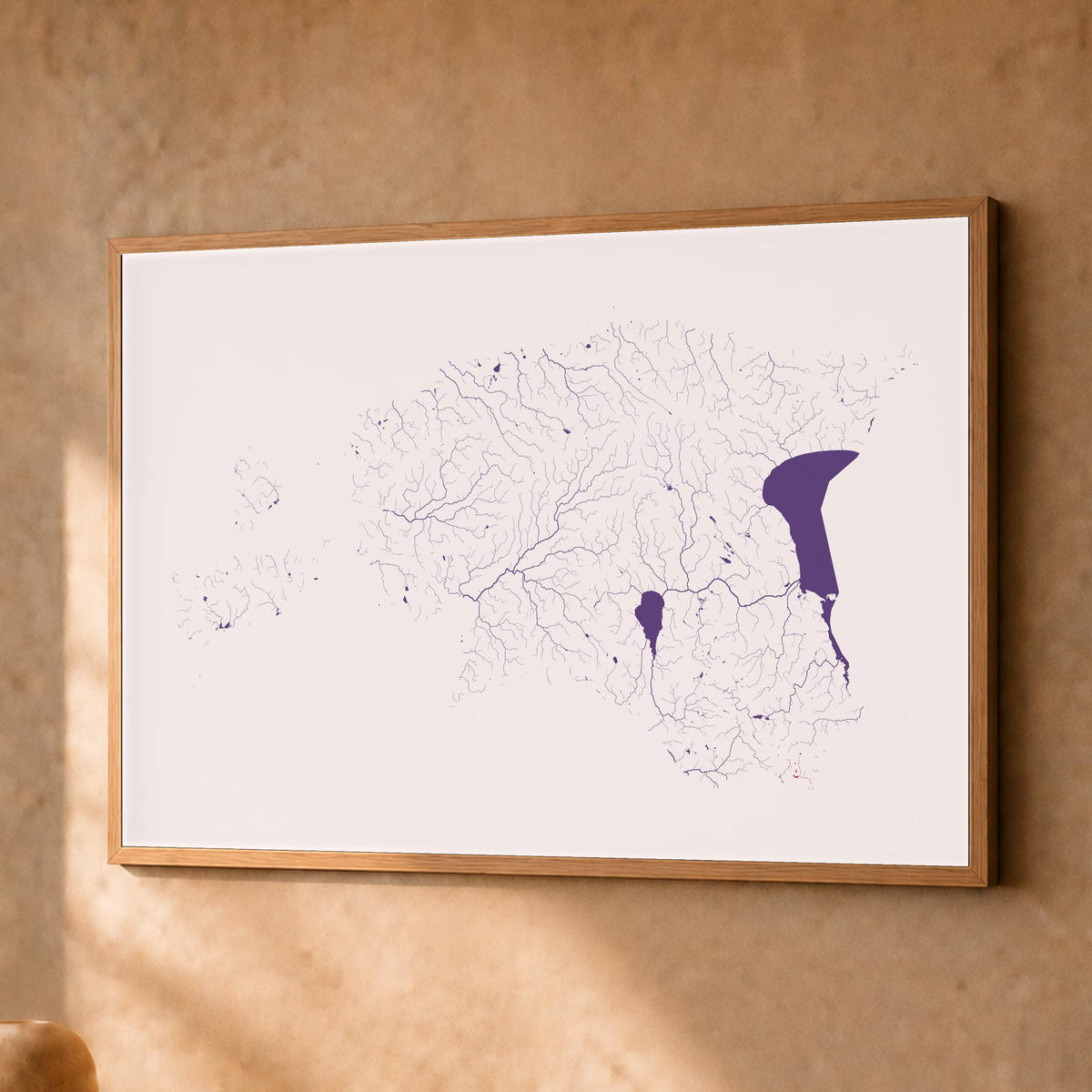 Beautiful Rivers — Estónia — Ameixa e rosé, Fine art emoldurado · 30 × 40 cm, Natural · Sem margem