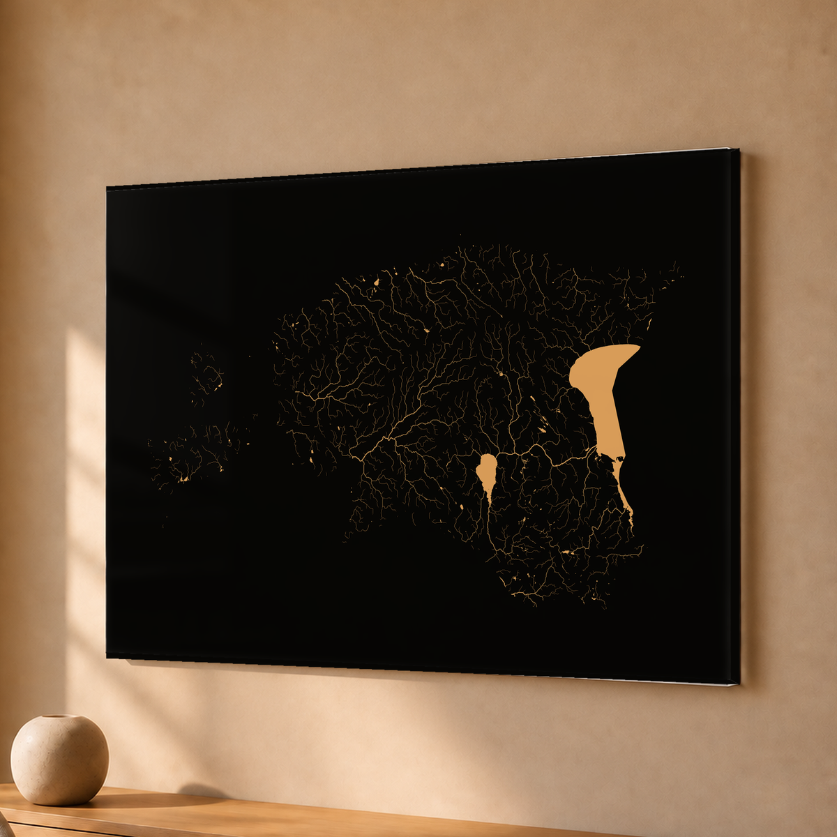 Beautiful Rivers — Estónia — Cobre, Acrílico · 30 × 40 cm, Sem margem