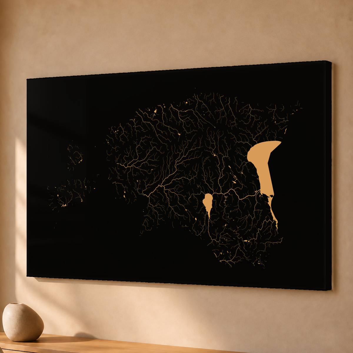 Beautiful Rivers — Estónia — Cobre, Acrílico · 40 × 60 cm, Sem margem
