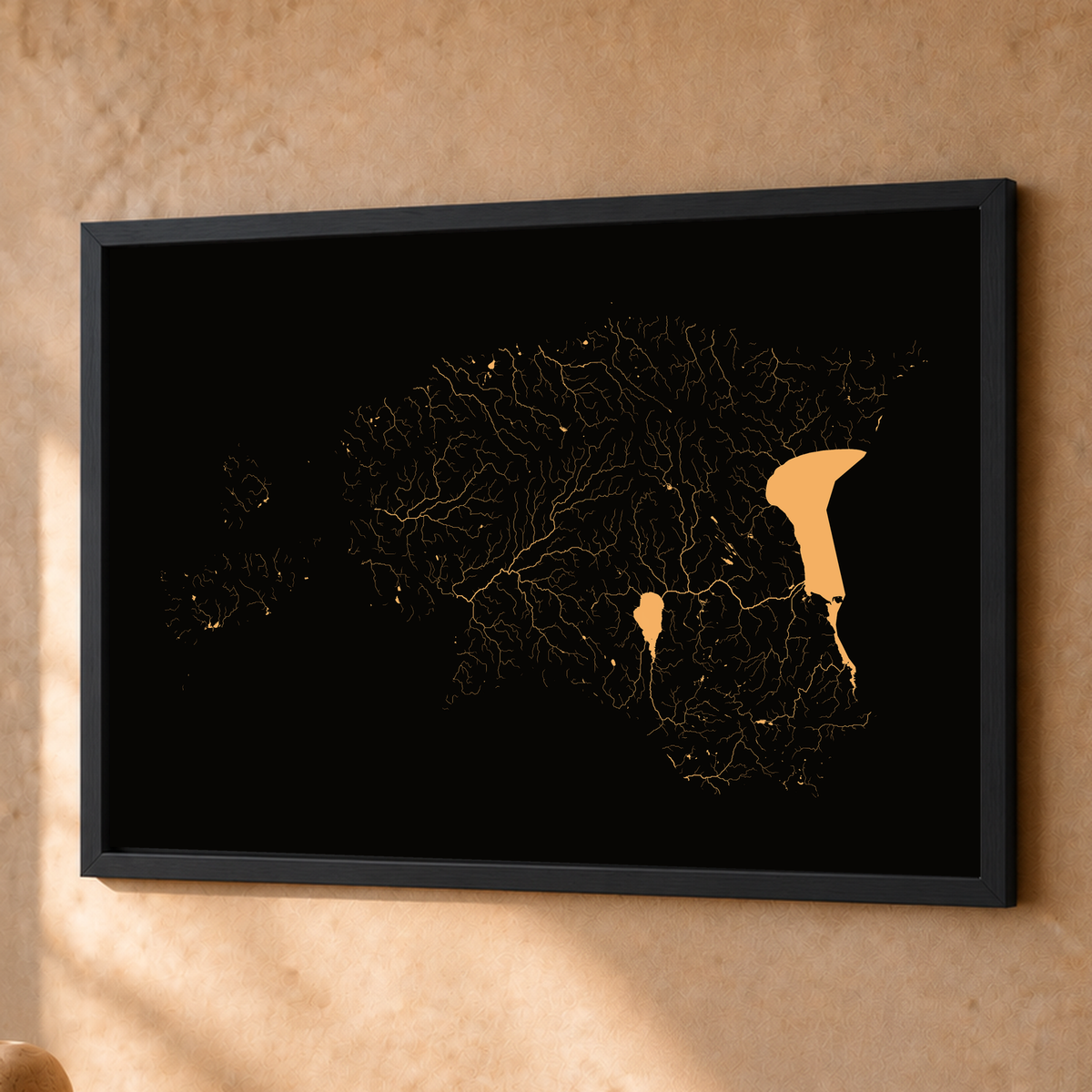 Beautiful Rivers — Estónia — Cobre, Fine art emoldurado · 45 × 60 cm, Preto · Sem margem