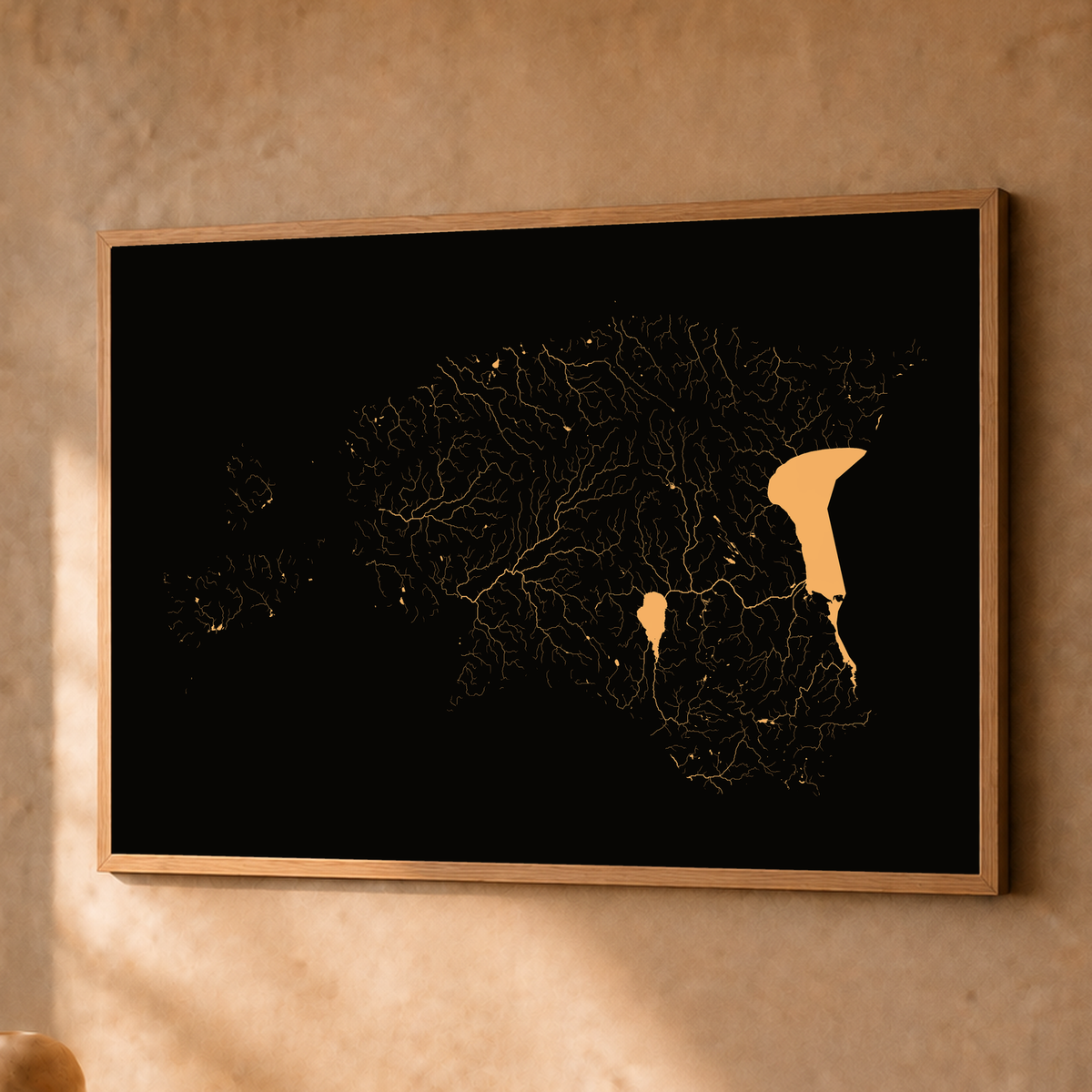 Beautiful Rivers — Estónia — Cobre, Fine art emoldurado · 45 × 60 cm, Natural · Sem margem