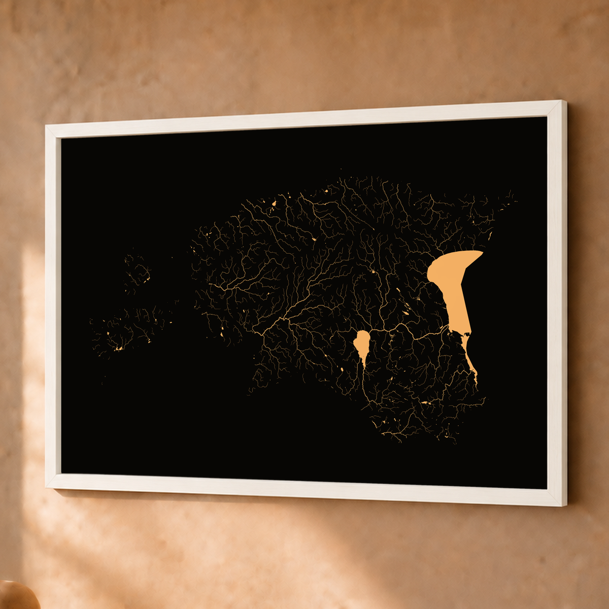 Beautiful Rivers — Estónia — Cobre, Fine art emoldurado · 45 × 60 cm, Branco · Sem margem