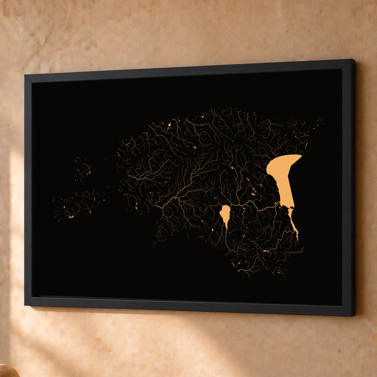 Beautiful Rivers — Estónia — Cobre, Fine art emoldurado · 60 × 80 cm, Preto · Sem margem