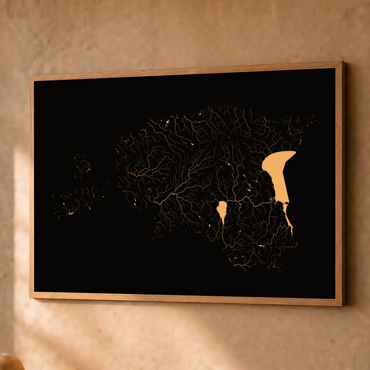 Beautiful Rivers — Estónia — Cobre, Fine art emoldurado · 60 × 80 cm, Natural · Sem margem