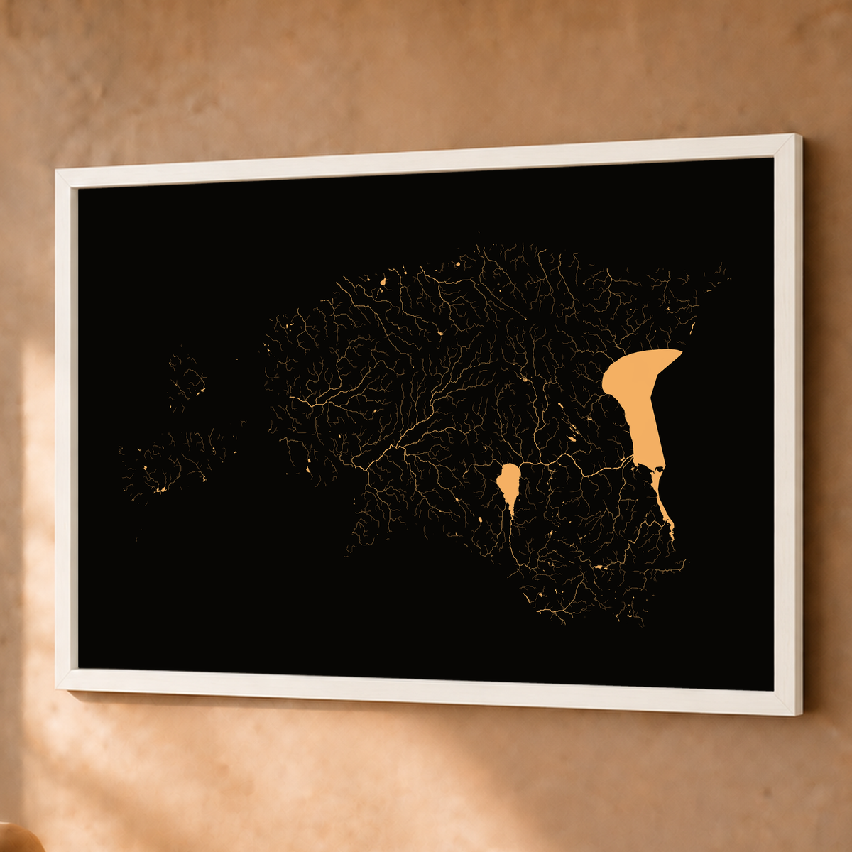 Beautiful Rivers — Estónia — Cobre, Fine art emoldurado · 60 × 80 cm, Branco · Sem margem
