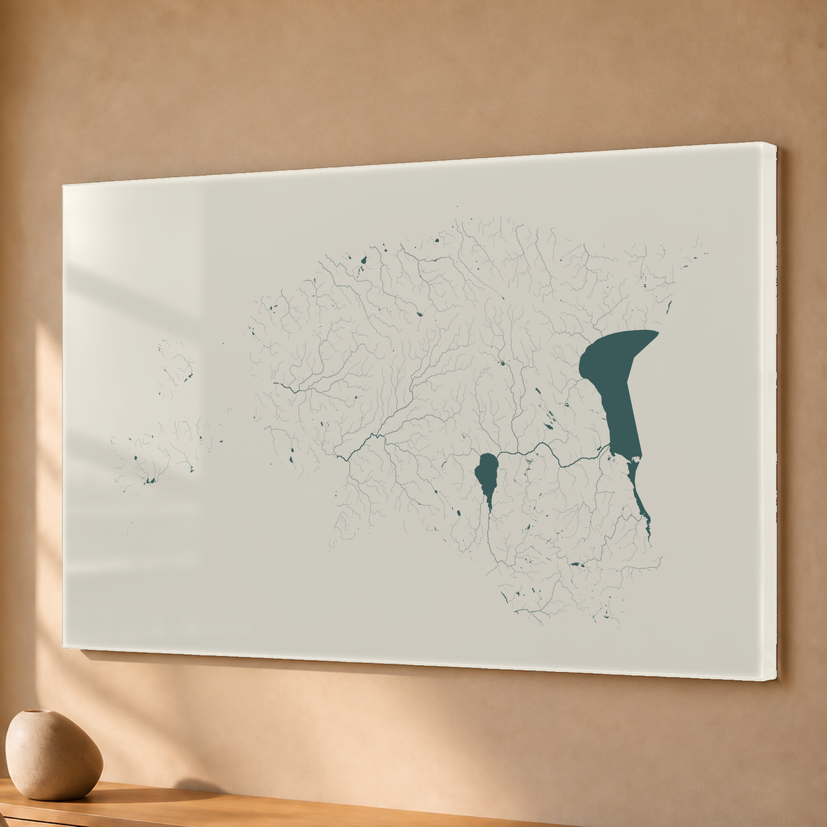 Beautiful Rivers — Estónia — Natural e luminosa, Acrílico · 40 × 60 cm, Sem margem