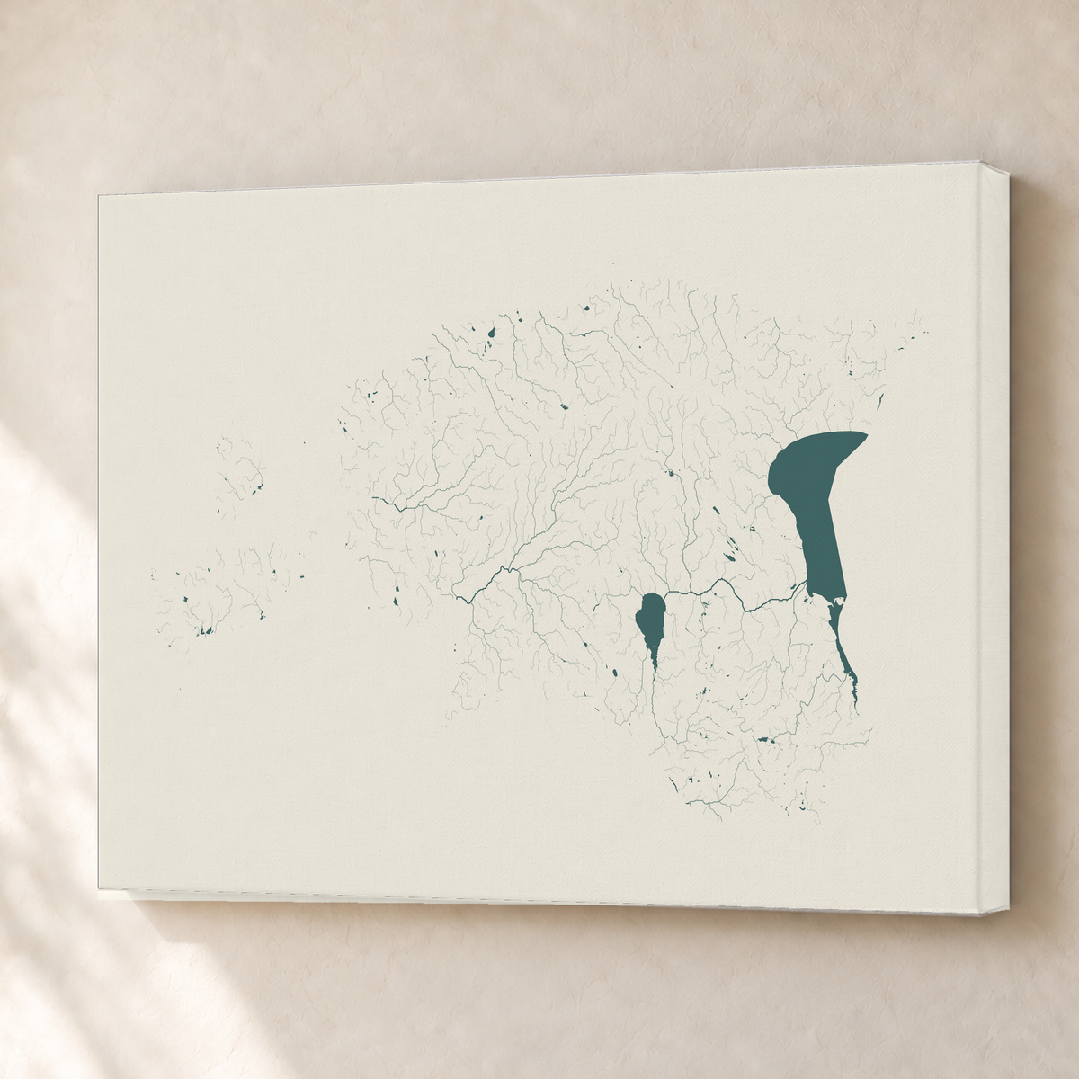 Beautiful Rivers — Estónia — Natural e luminosa, Canvas · 45 × 60 cm, Sem margem