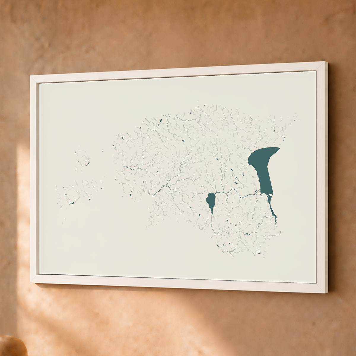 Beautiful Rivers — Estónia — Natural e luminosa, Fine art emoldurado · 30 × 40 cm, Branco · Sem margem