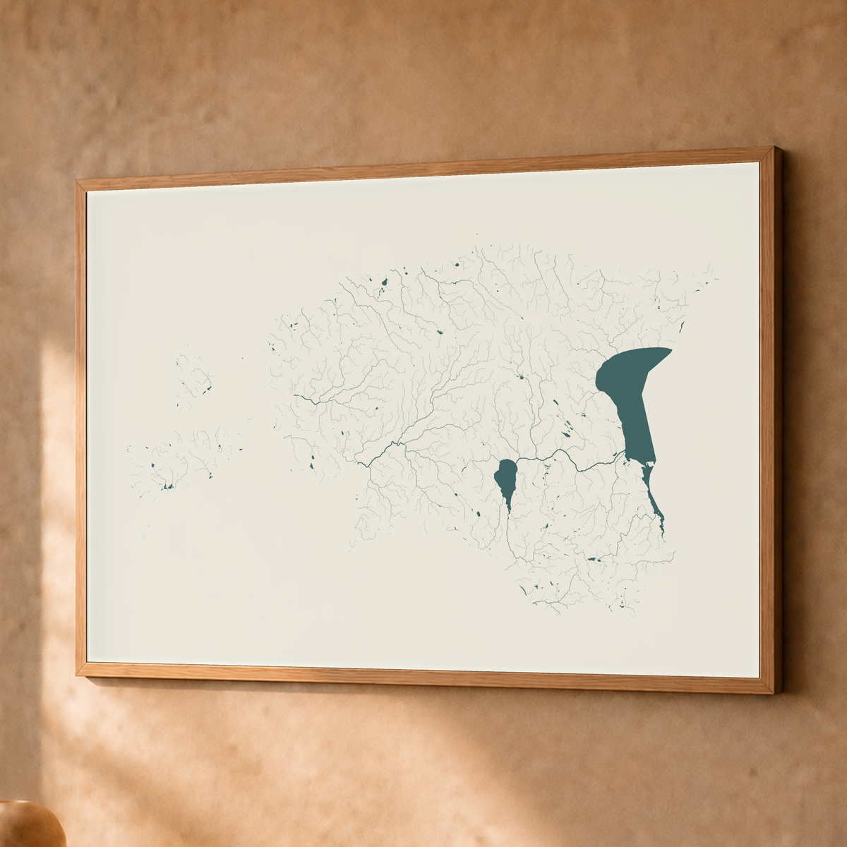 Beautiful Rivers — Estónia — Natural e luminosa, Fine art emoldurado · 45 × 60 cm, Natural · Sem margem