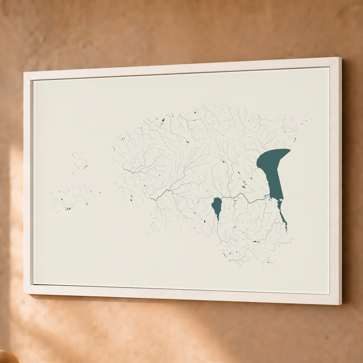 Beautiful Rivers — Estónia — Natural e luminosa, Fine art emoldurado · 60 × 80 cm, Branco · Sem margem