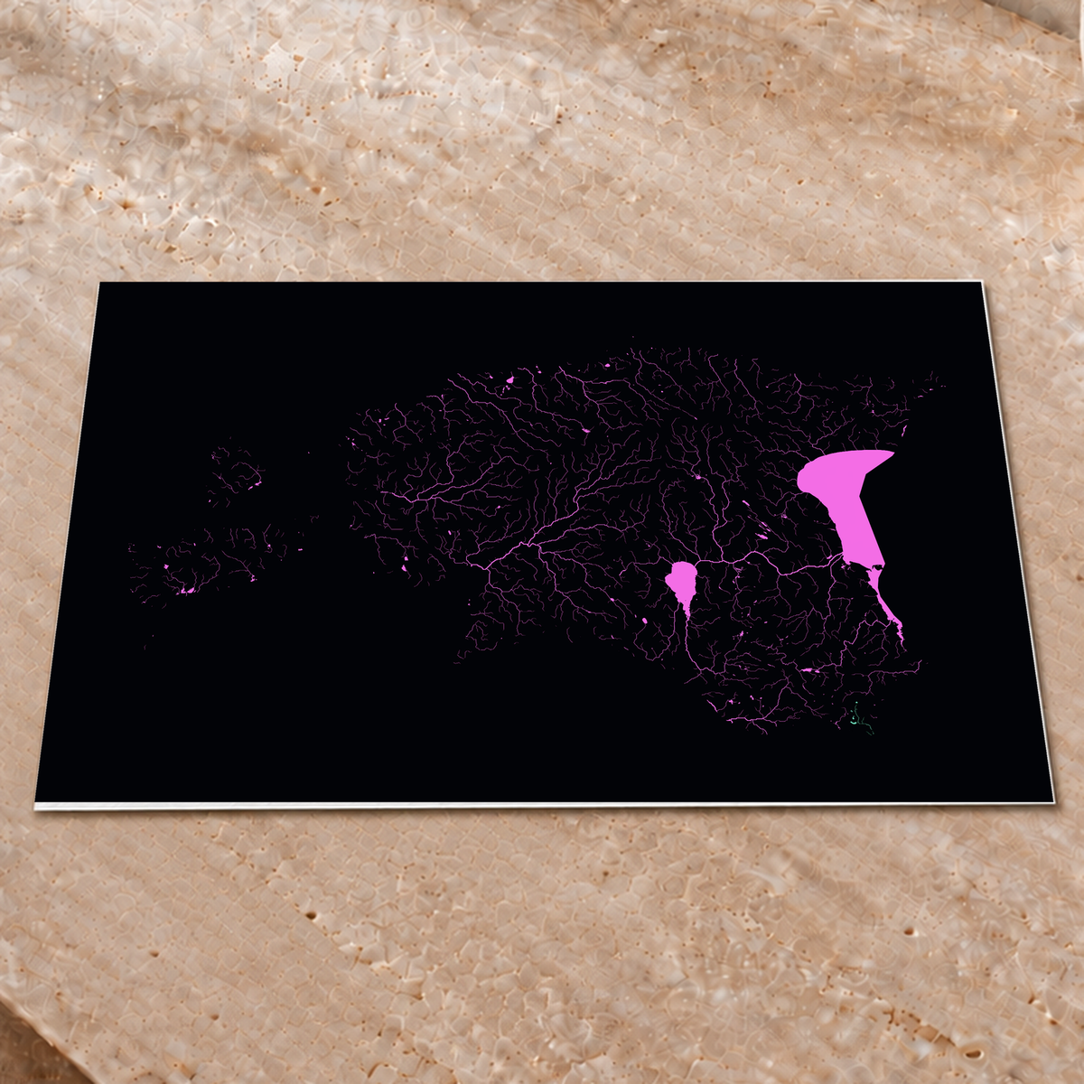 Beautiful Rivers — Estónia — Neon por território, Impressão fine art · 45 × 60 cm, Sem margem