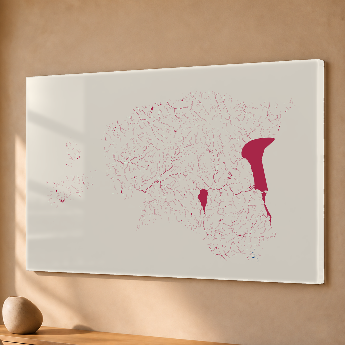 Beautiful Rivers — Estónia — Risografia, Acrílico · 40 × 60 cm, Sem margem