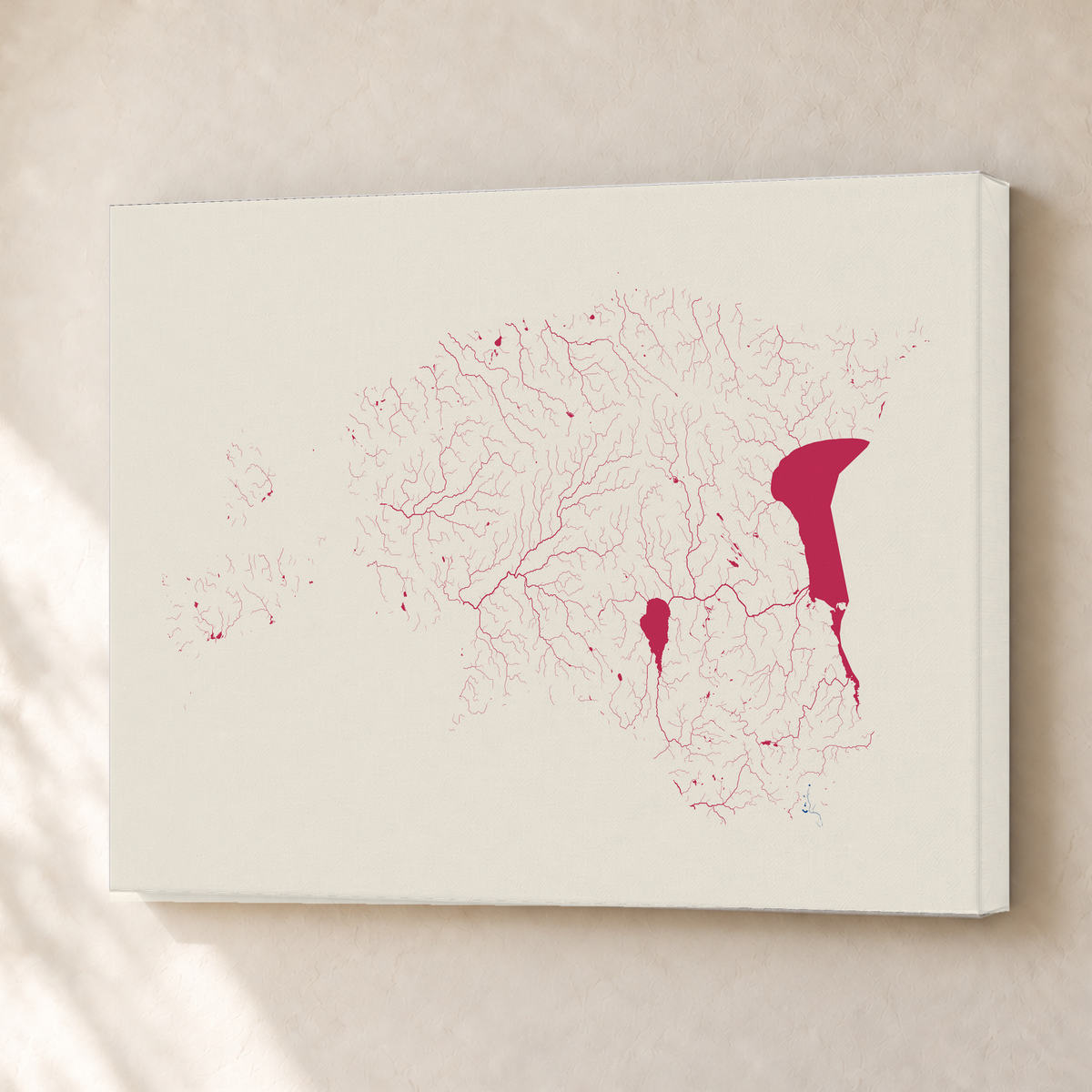 Beautiful Rivers — Estónia — Risografia, Canvas · 30 × 40 cm, Sem margem
