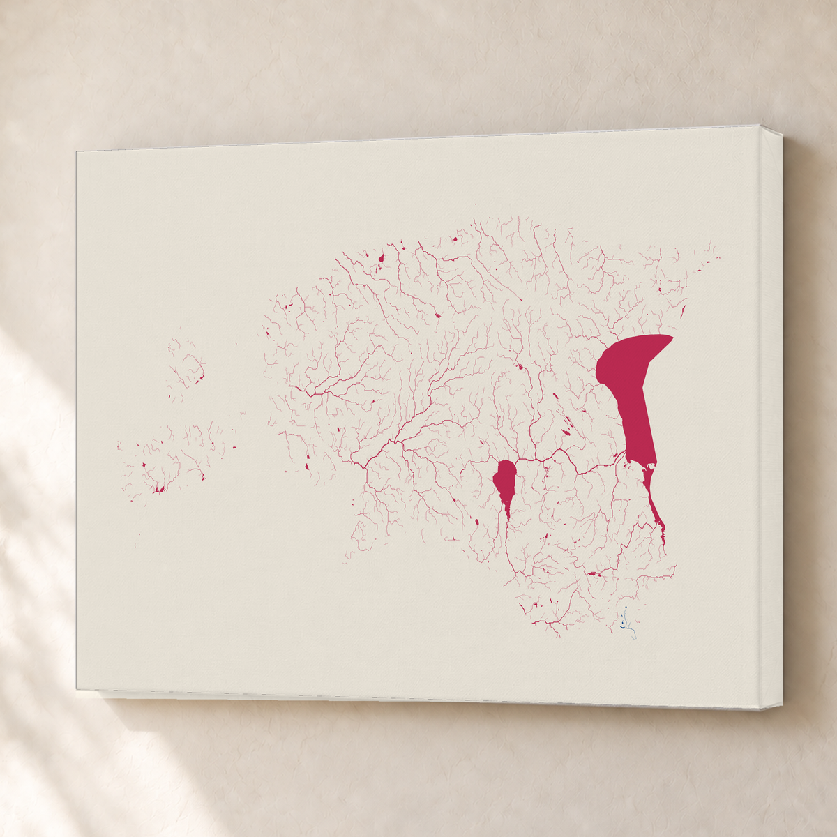 Beautiful Rivers — Estónia — Risografia, Canvas · 45 × 60 cm, Sem margem