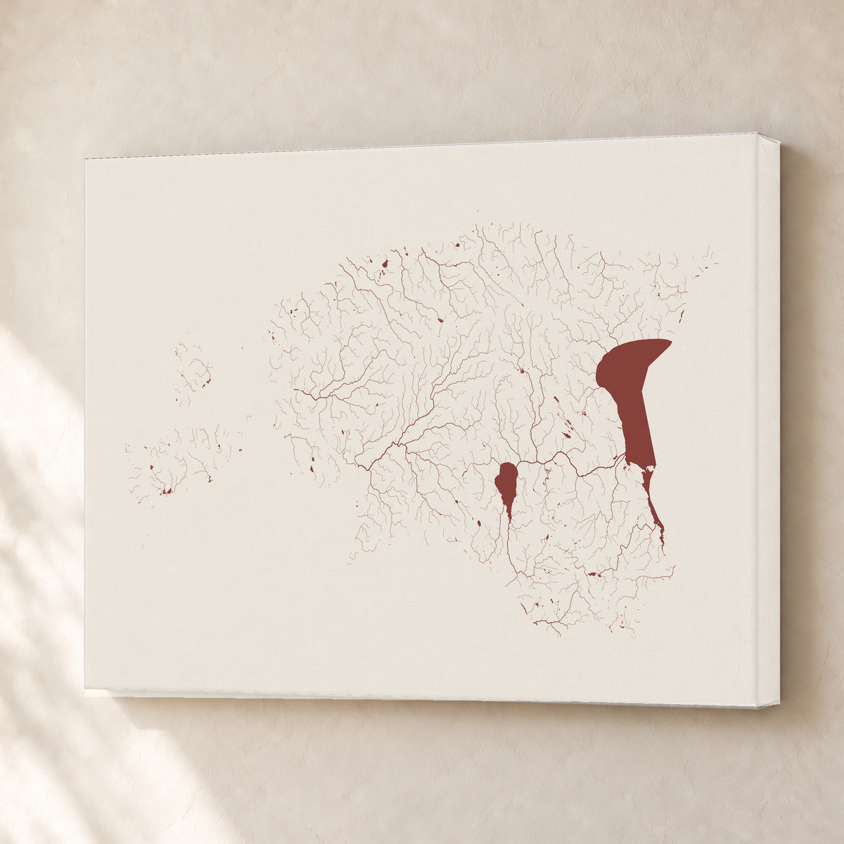 Beautiful Rivers — Estónia — Terracota e areia, Canvas · 30 × 40 cm, Sem margem
