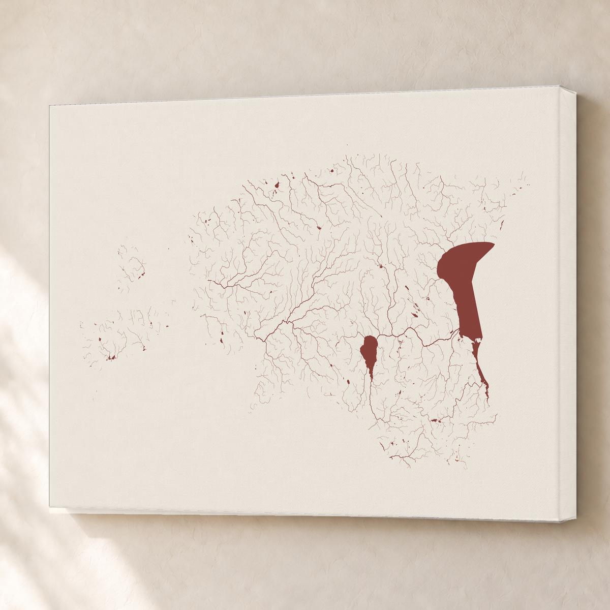 Beautiful Rivers — Estónia — Terracota e areia, Canvas · 60 × 80 cm, Sem margem