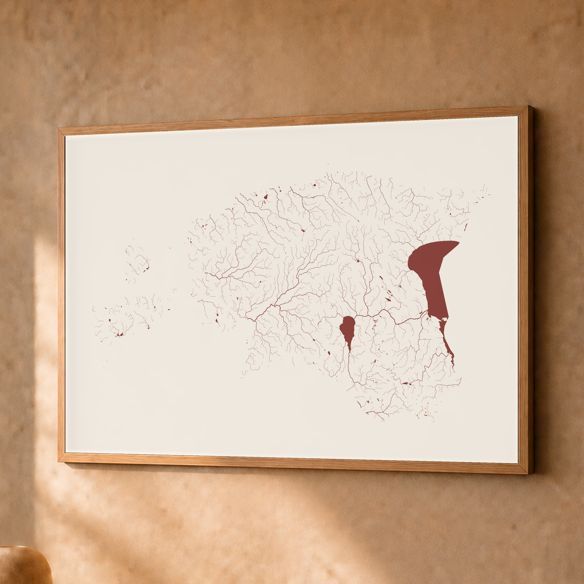 Beautiful Rivers — Estónia — Terracota e areia, Fine art emoldurado · 30 × 40 cm, Natural · Sem margem