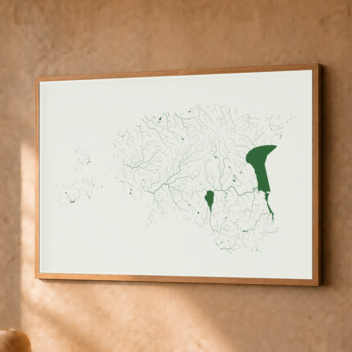 Beautiful Rivers — Estónia — Verde jade e porcelana, Fine art emoldurado · 30 × 40 cm, Natural · Sem margem