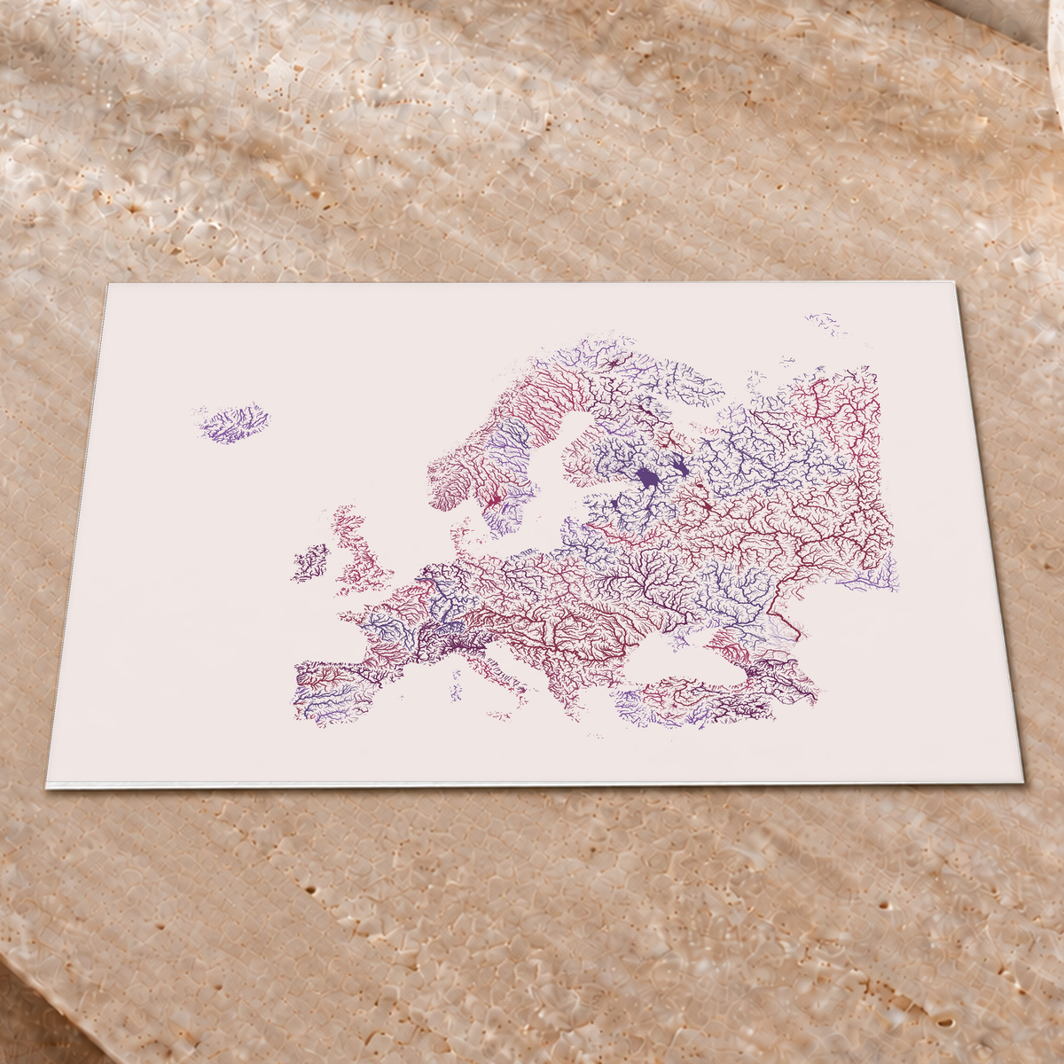 Beautiful Rivers — Europa — Ameixa e rosé, Impressão fine art · 30 × 40 cm, Sem margem