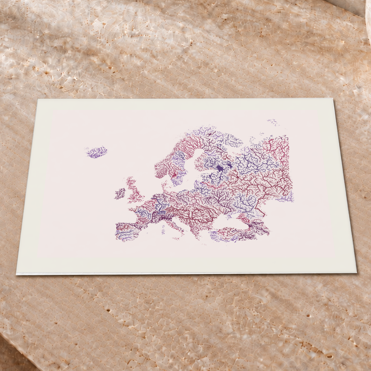 Beautiful Rivers — Europa — Ameixa e rosé, Impressão fine art · 30 × 40 cm, Margem branca