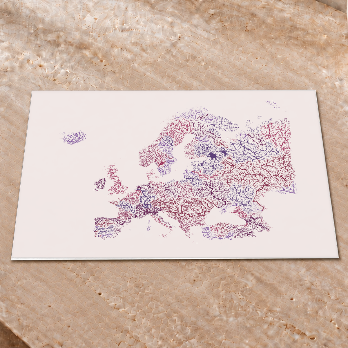 Beautiful Rivers — Europa — Ameixa e rosé, Impressão fine art · 45 × 60 cm, Sem margem
