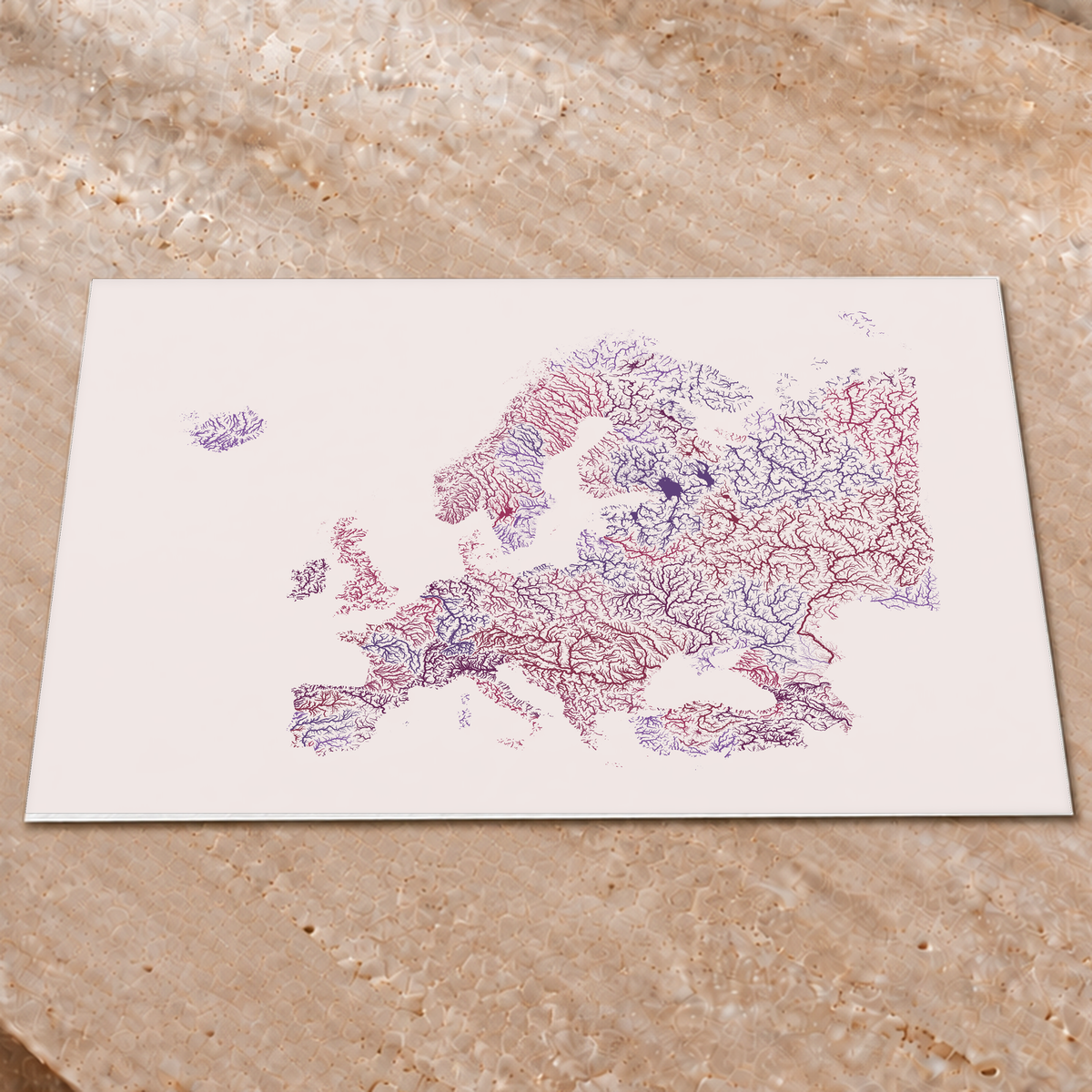 Beautiful Rivers — Europa — Ameixa e rosé, Impressão fine art · 60 × 80 cm, Sem margem