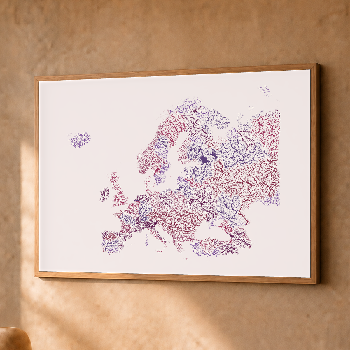 Beautiful Rivers — Europa — Ameixa e rosé, Fine art emoldurado · 30 × 40 cm, Natural · Sem margem