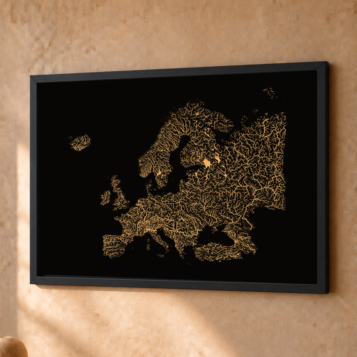 Beautiful Rivers — Europa — Cobre, Fine art emoldurado · 30 × 40 cm, Preto · Sem margem