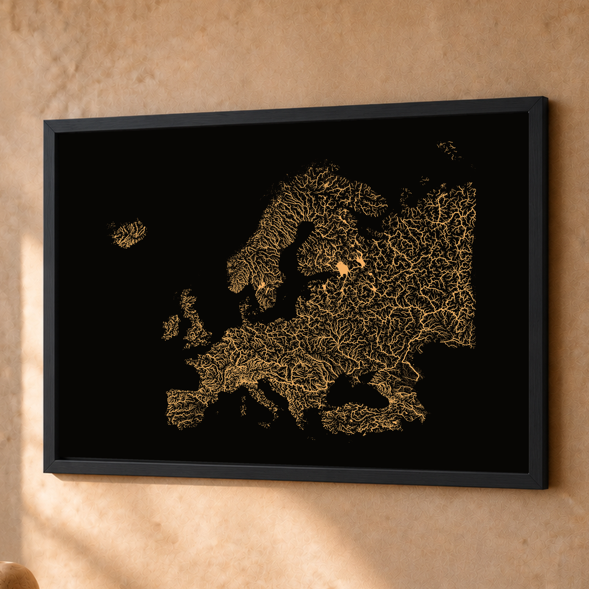 Beautiful Rivers — Europa — Cobre, Fine art emoldurado · 45 × 60 cm, Preto · Sem margem