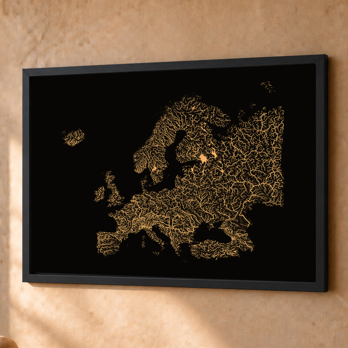Beautiful Rivers — Europa — Cobre, Fine art emoldurado · 60 × 80 cm, Preto · Sem margem