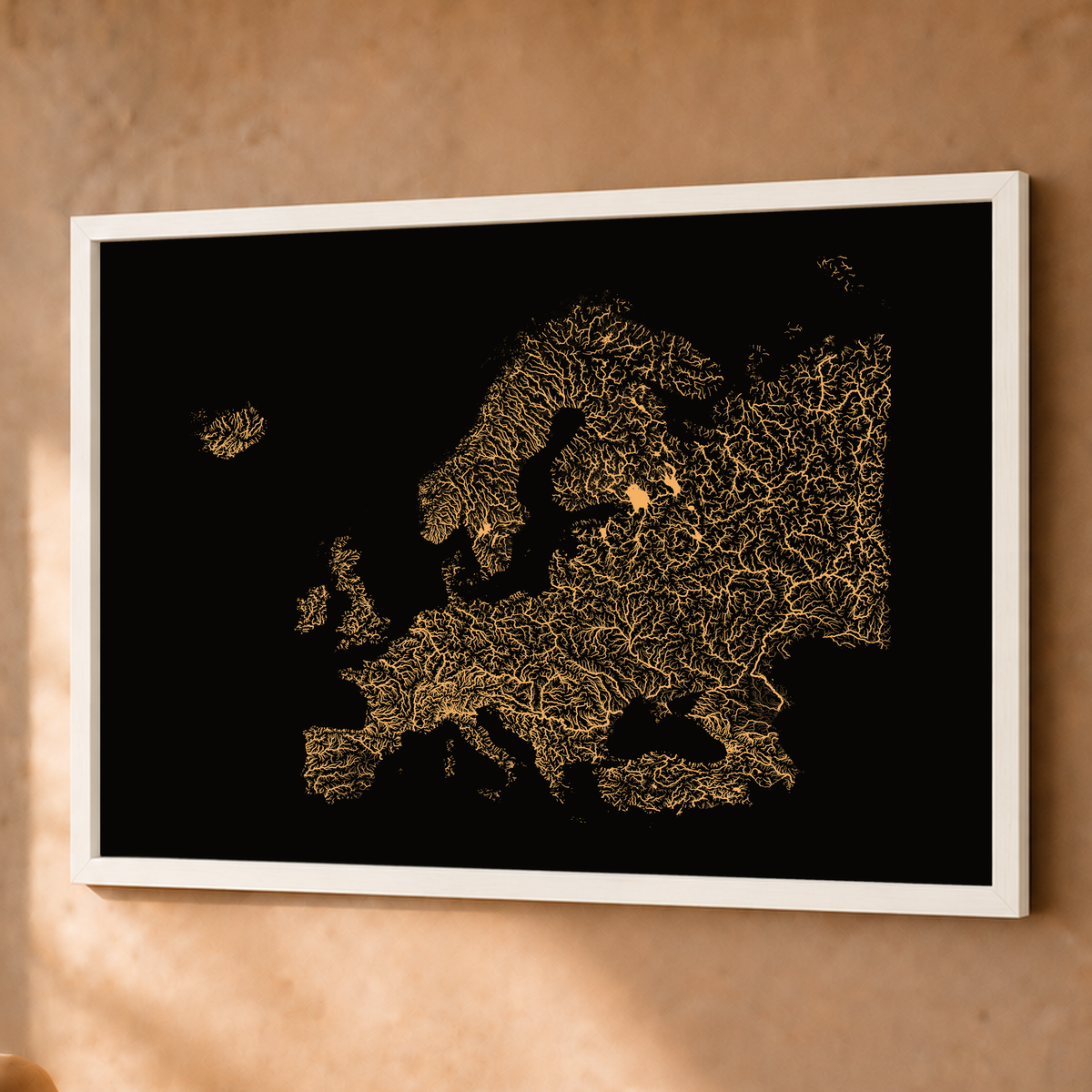 Beautiful Rivers — Europa — Cobre, Fine art emoldurado · 60 × 80 cm, Branco · Sem margem
