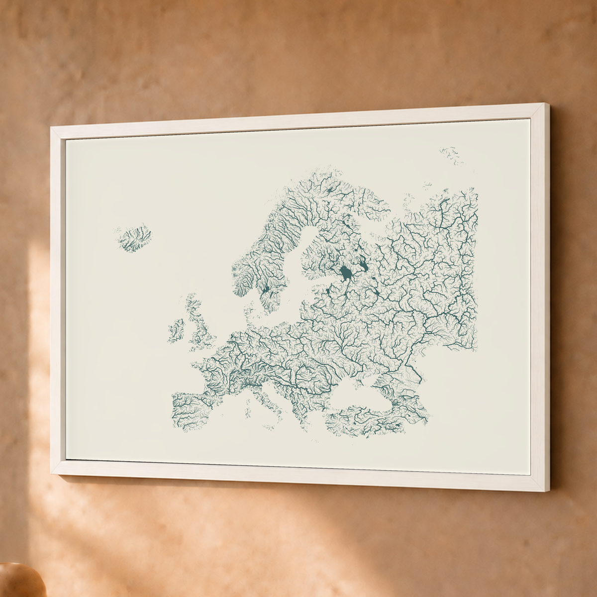Beautiful Rivers — Europa — Natural e luminosa, Fine art emoldurado · 30 × 40 cm, Branco · Sem margem