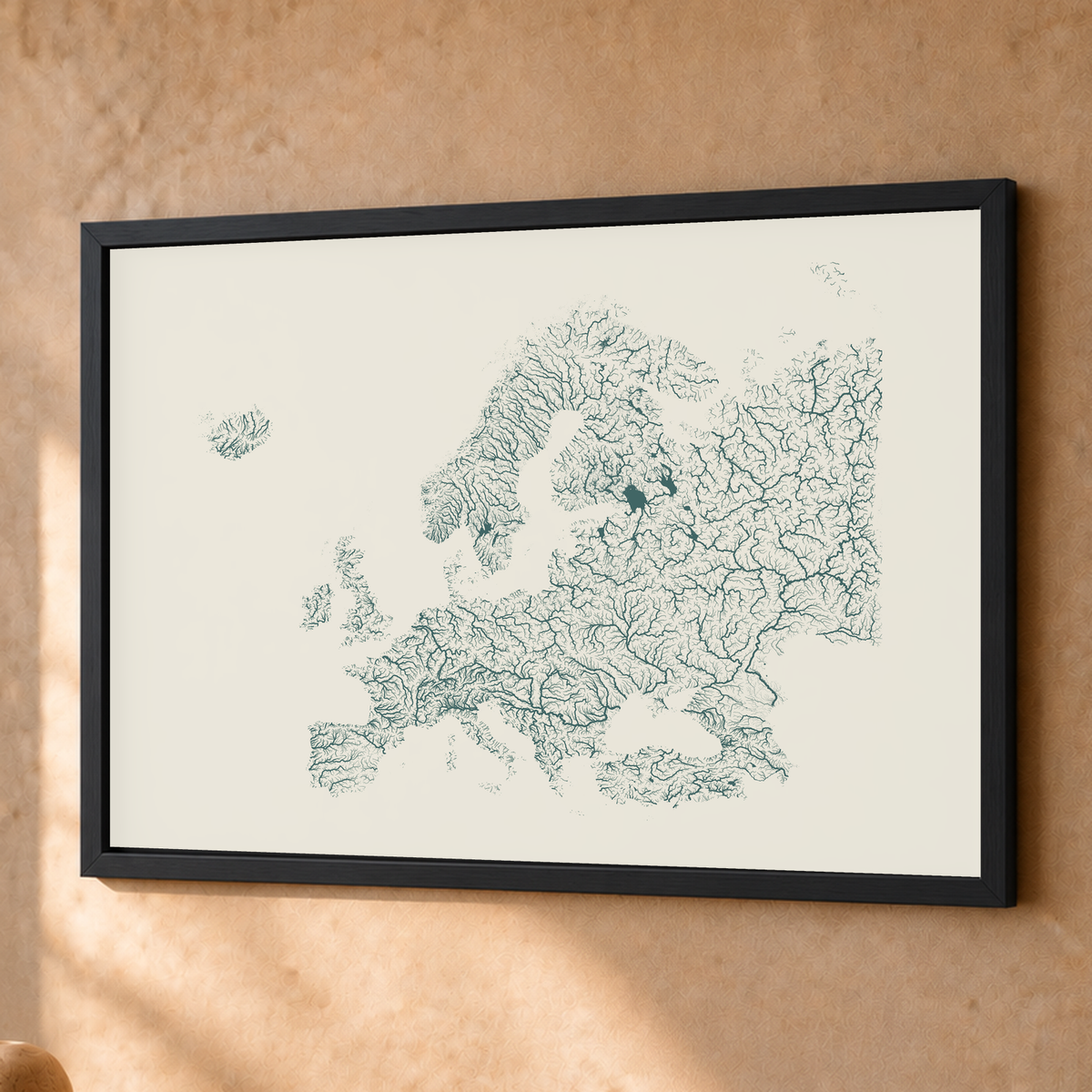 Beautiful Rivers — Europa — Natural e luminosa, Fine art emoldurado · 45 × 60 cm, Preto · Sem margem