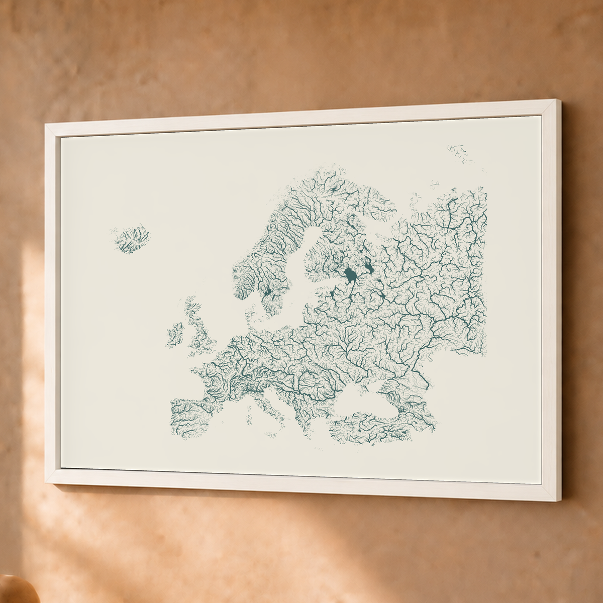 Beautiful Rivers — Europa — Natural e luminosa, Fine art emoldurado · 45 × 60 cm, Branco · Sem margem
