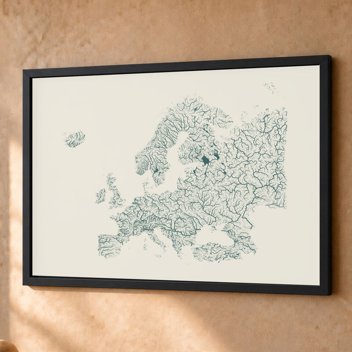 Beautiful Rivers — Europa — Natural e luminosa, Fine art emoldurado · 60 × 80 cm, Preto · Sem margem