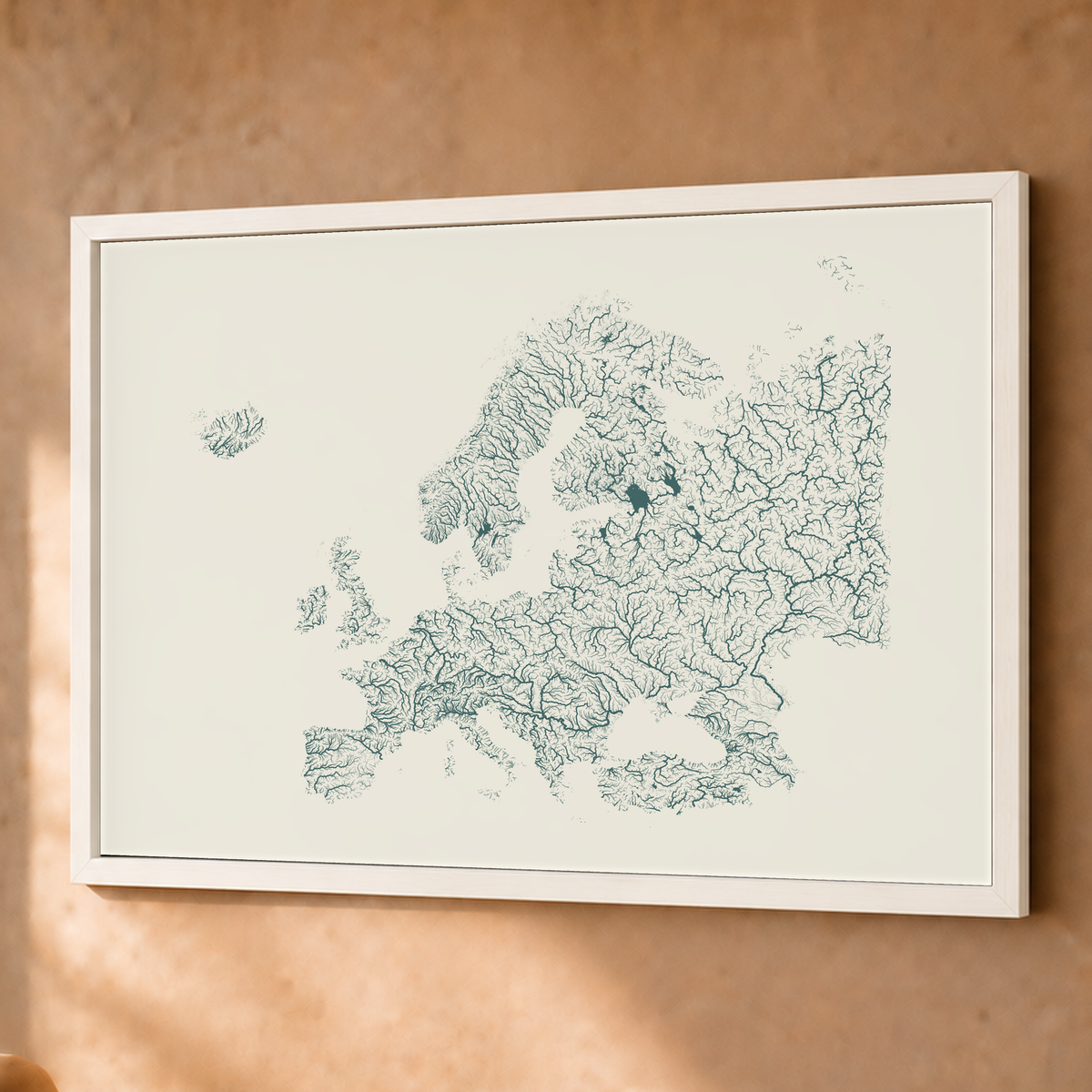 Beautiful Rivers — Europa — Natural e luminosa, Fine art emoldurado · 60 × 80 cm, Branco · Sem margem