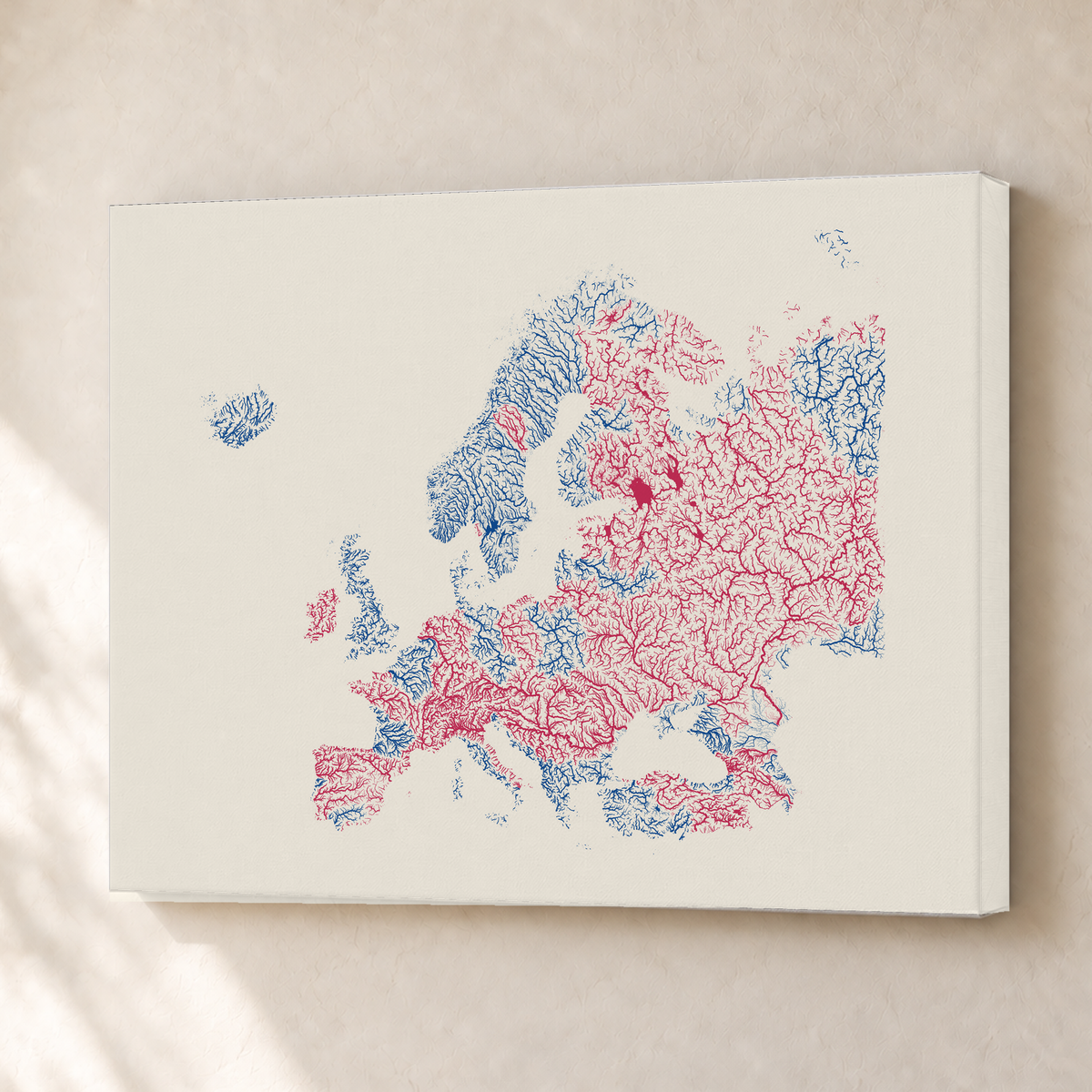 Beautiful Rivers — Europa — Risografia, Canvas · 30 × 40 cm, Sem margem