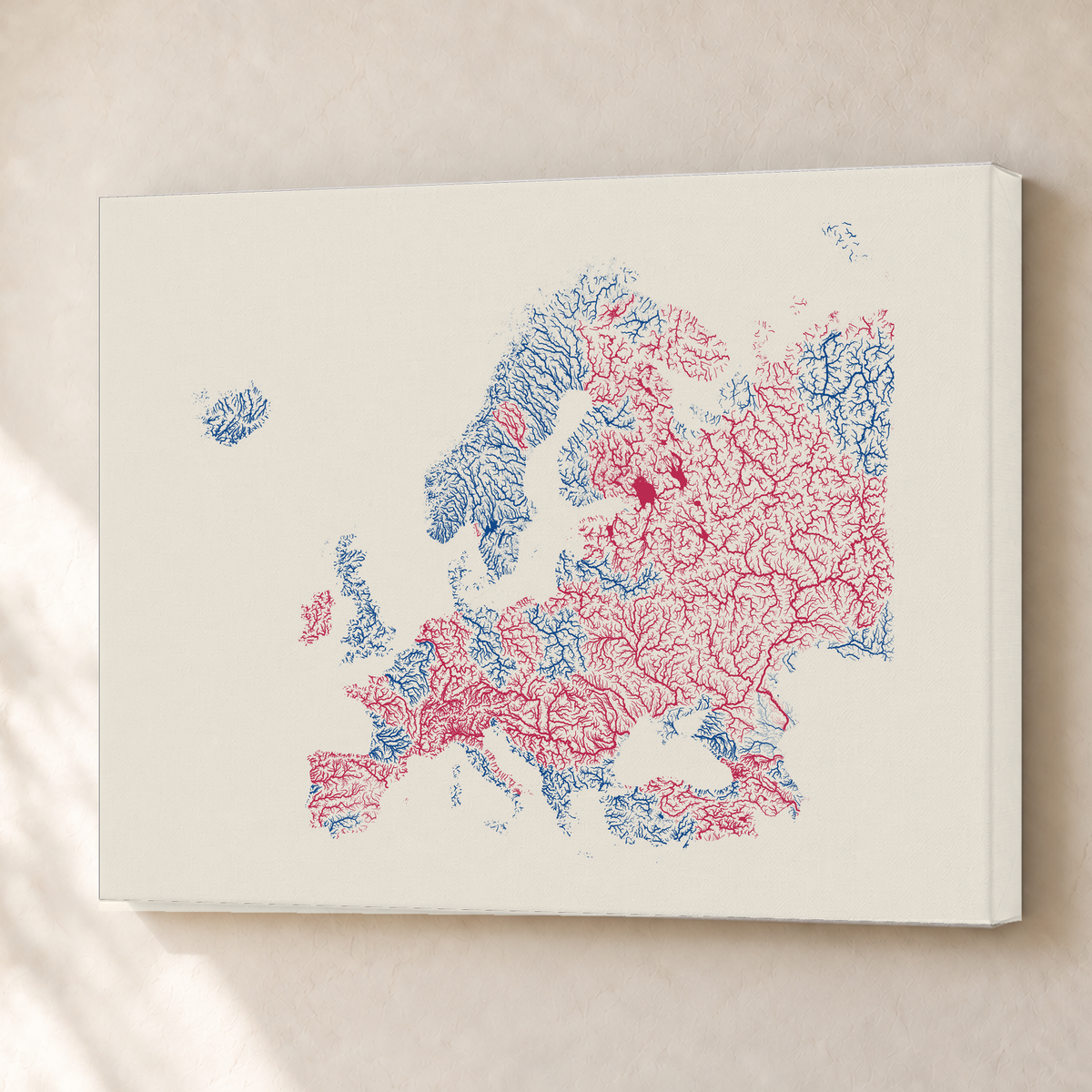 Beautiful Rivers — Europa — Risografia, Canvas · 45 × 60 cm, Sem margem