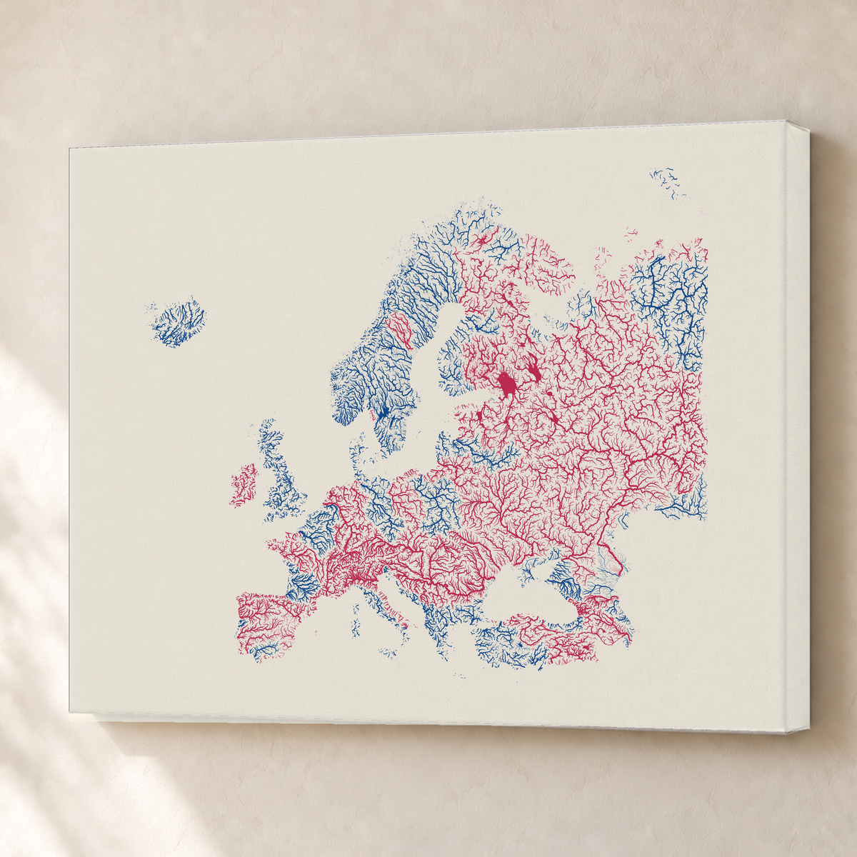 Beautiful Rivers — Europa — Risografia, Canvas · 60 × 80 cm, Sem margem