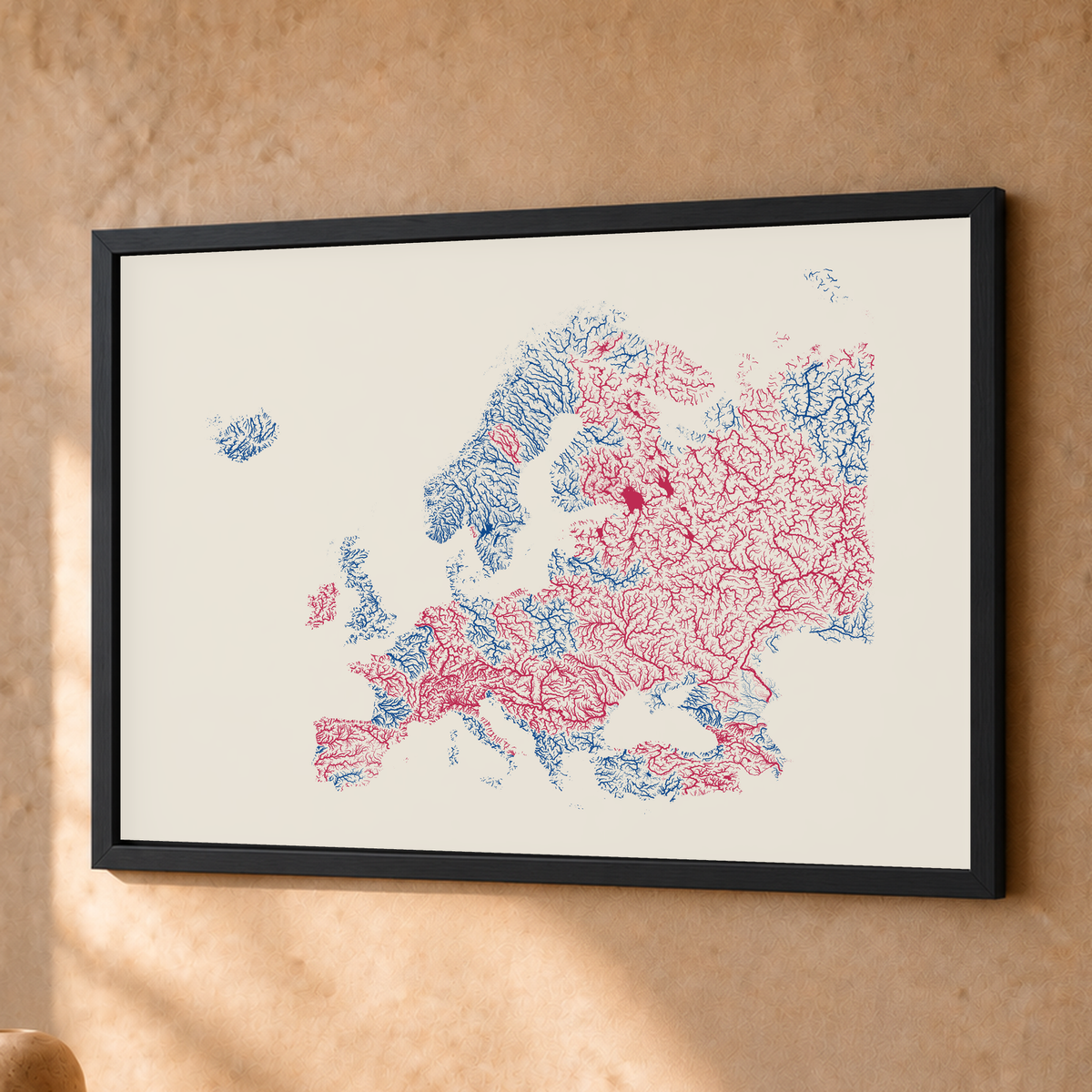 Beautiful Rivers — Europa — Risografia, Fine art emoldurado · 30 × 40 cm, Preto · Sem margem