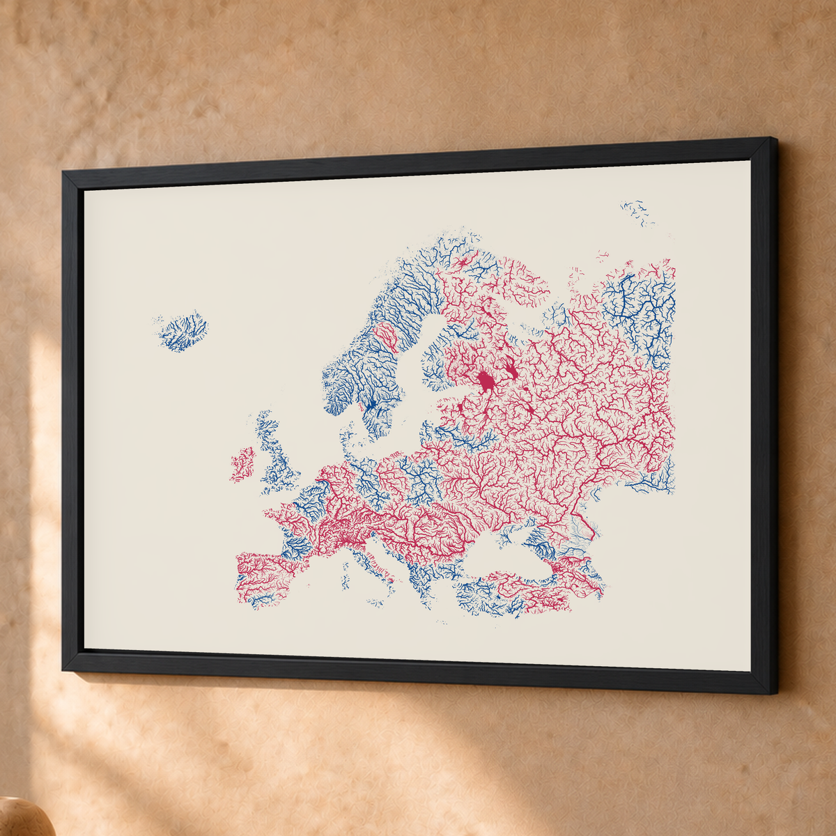 Beautiful Rivers — Europa — Risografia, Fine art emoldurado · 45 × 60 cm, Preto · Sem margem
