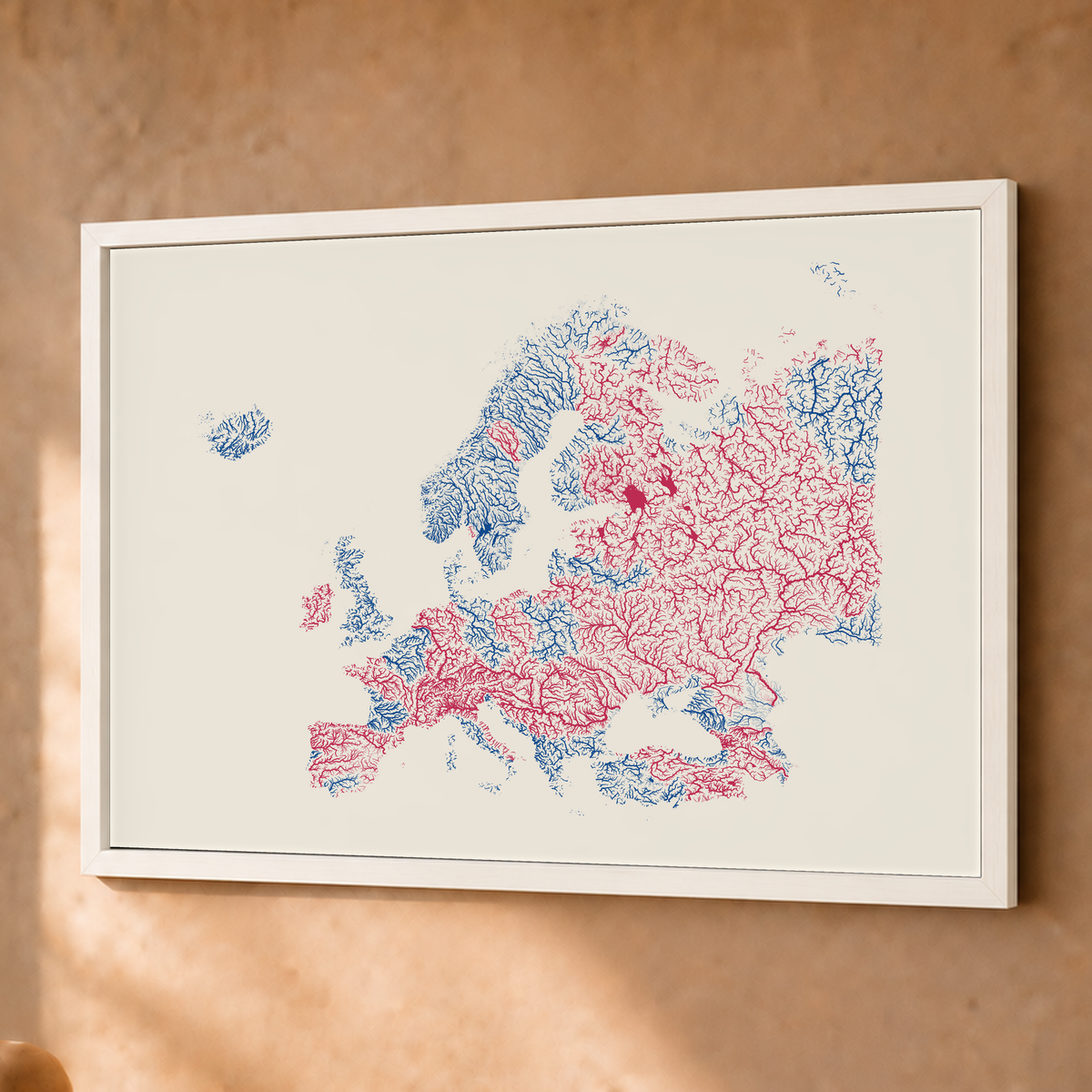 Beautiful Rivers — Europa — Risografia, Fine art emoldurado · 45 × 60 cm, Branco · Sem margem