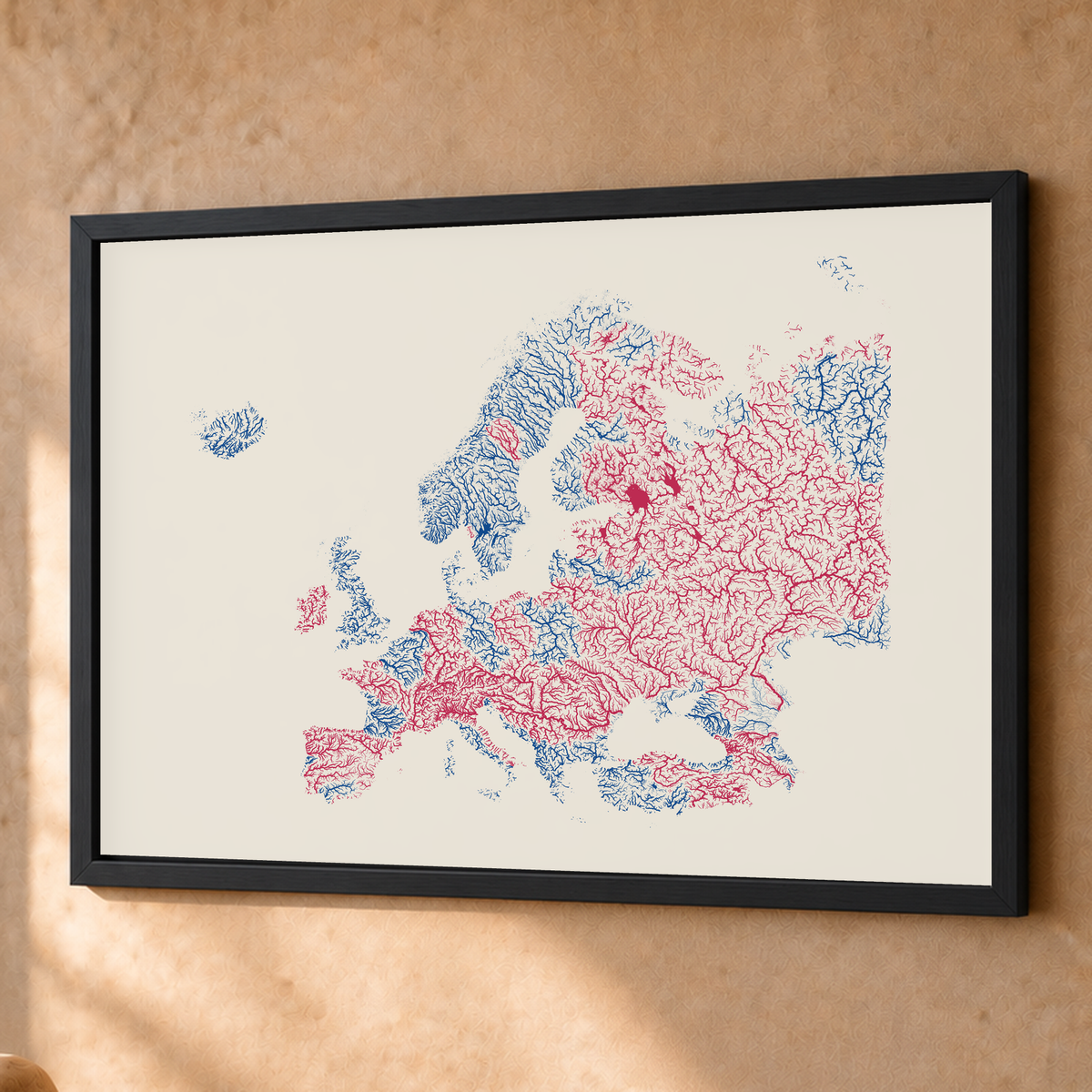 Beautiful Rivers — Europa — Risografia, Fine art emoldurado · 60 × 80 cm, Preto · Sem margem