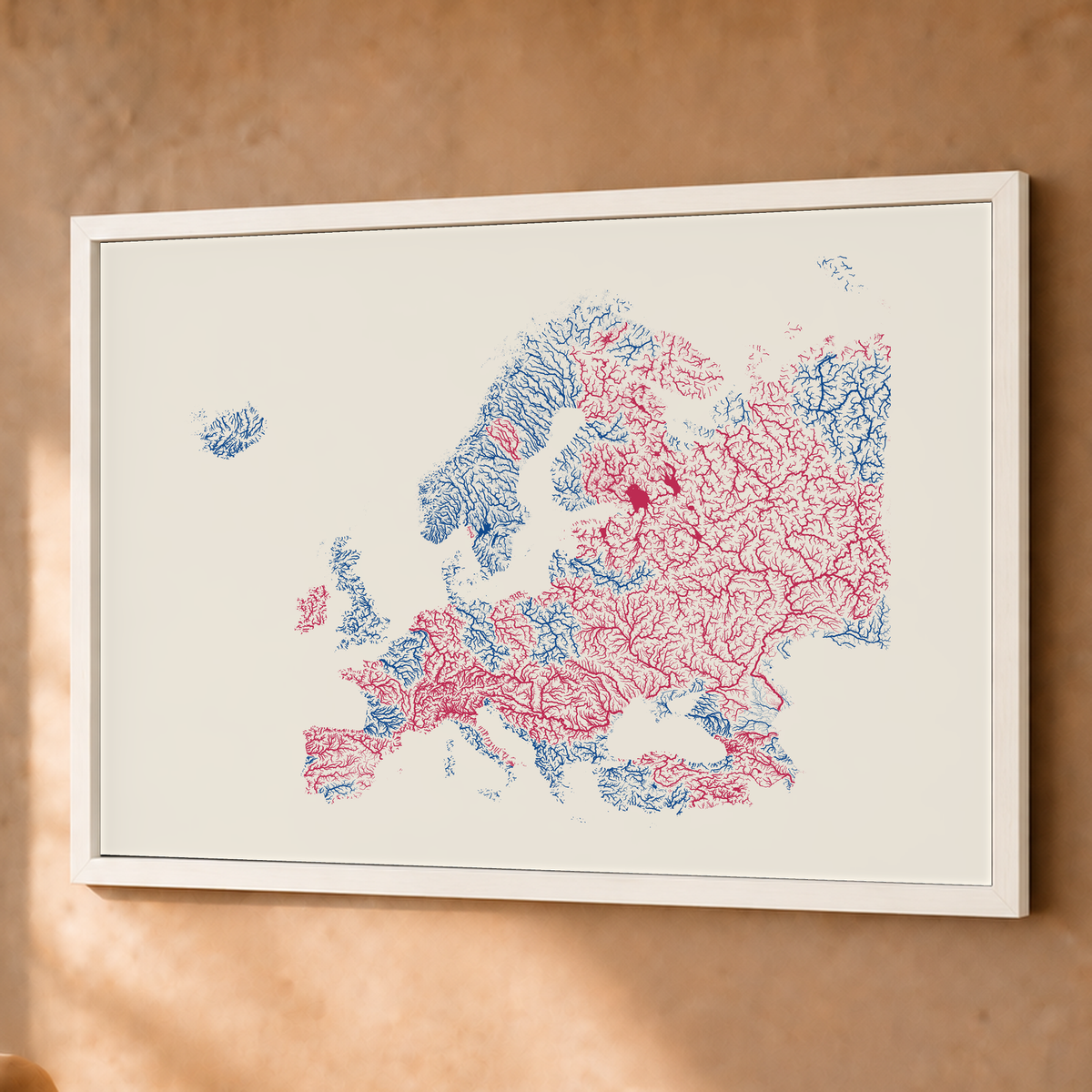 Beautiful Rivers — Europa — Risografia, Fine art emoldurado · 60 × 80 cm, Branco · Sem margem